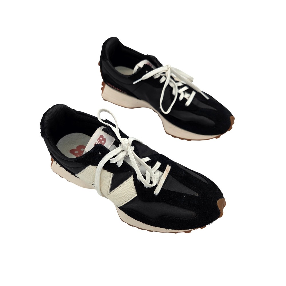 New Balance 327 Womens Black White Suede Nylon Retro Running Shoes WS327KC - Picture 3 of 9